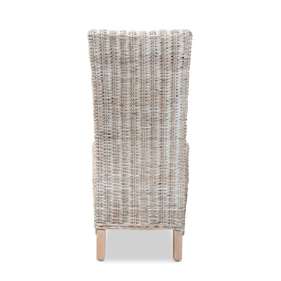 Best Pirce 🌟 Baxton Studio Trianna Rustic Transitional Whitewashed Rattan And Wood Dining Chair 👏 - Image 5