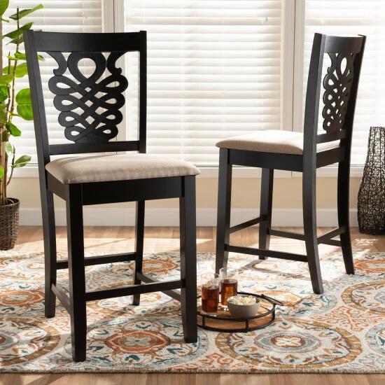 Best deal 🛒 Baxton Studio Gervais Modern And Contemporary Transitional 2-Piece Counter Stool Set 🔥 - Image 7