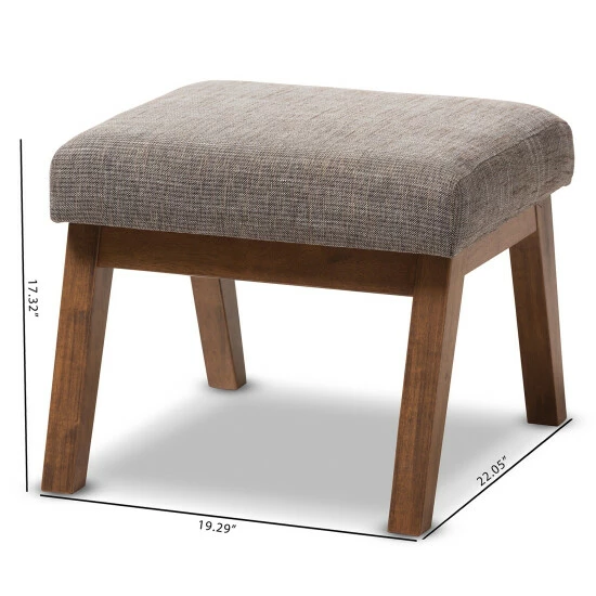 Budget โค๏ธ Baxton Studio Methodios Mid-Century Modern Upholstered Ottoman ๐งจ - Image 6