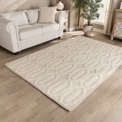 Cheapest โญ Baxton Studio Murray Modern And Contemporary Ivory Handwoven Wool Area Rug - 5' X 8'/Surplus ๐