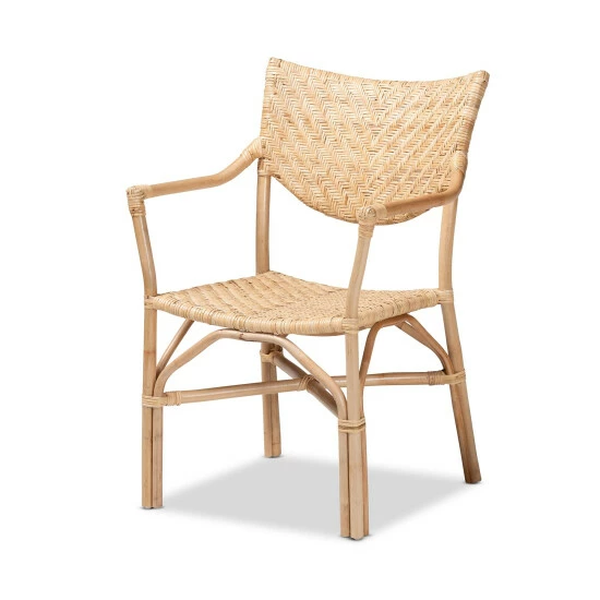Wholesale 💯 Baxton Studio Damani Bohemian Natural Brown Finished Rattan Dining Chair ✨ - Image 2