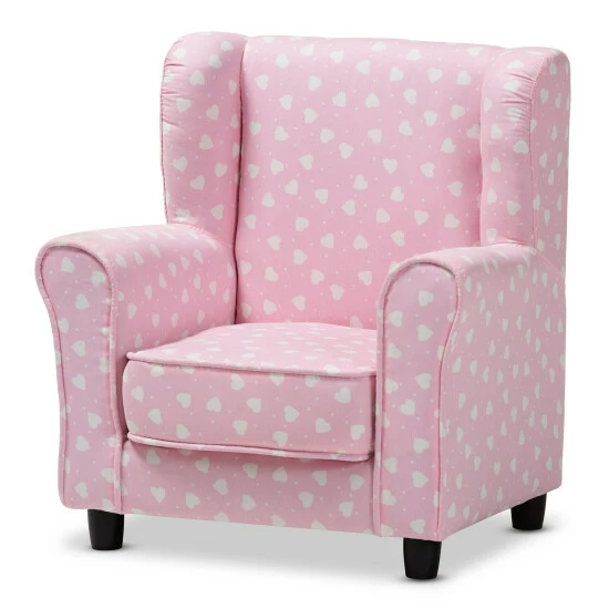 Discount ๐ฅฐ Baxton Studio Contemporary Pink And White Heart Patterned Armchair ๐ - Image 2