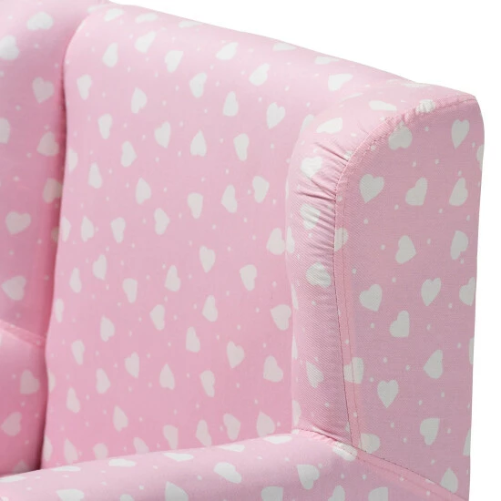 Discount ๐ฅฐ Baxton Studio Contemporary Pink And White Heart Patterned Armchair ๐ - Image 6