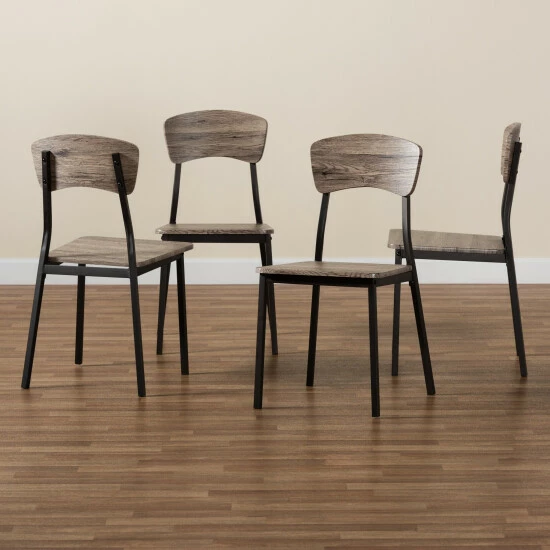 Top 10 ๐ Baxton Studio Marcus Modern Industrial Metal And Wood Dining Chair Set (4pc)-Oak โค๏ธ - Image 8