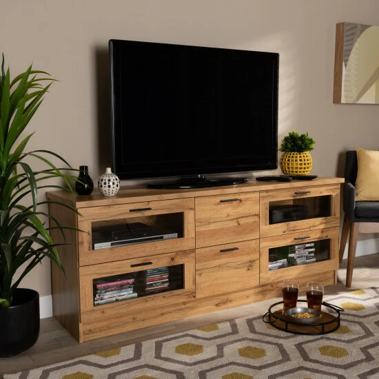 Best Pirce ๐ Baxton Studio Adelino Modern Oak Brown Finished Wood 2-Drawer TV Stand ๐ - Image 7
