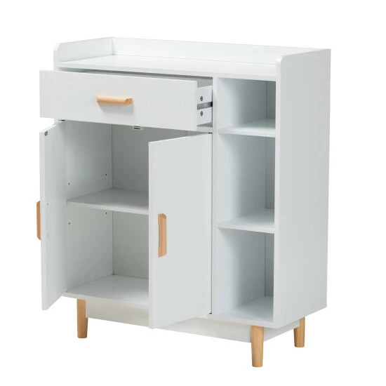 Cheap 👍 Baxton Studio Russell Mid-Century Modern Two-Tone White And Oak Brown Finished Wood 2-Door Sideboard 👍 - Image 3