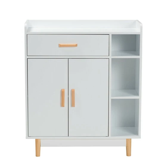 Cheap 👍 Baxton Studio Russell Mid-Century Modern Two-Tone White And Oak Brown Finished Wood 2-Door Sideboard 👍 - Image 4