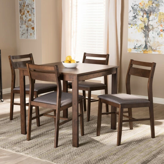 Cheapest ๐ Baxton Studio Contemporary Fabric 5-Piece Wood Dining Set Beige ๐ - Image 2