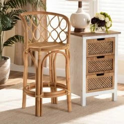 Best deal ❤️ Baxton Studio Diana Modern And Contemporary Natural Finished Rattan Counter Stool ❤️