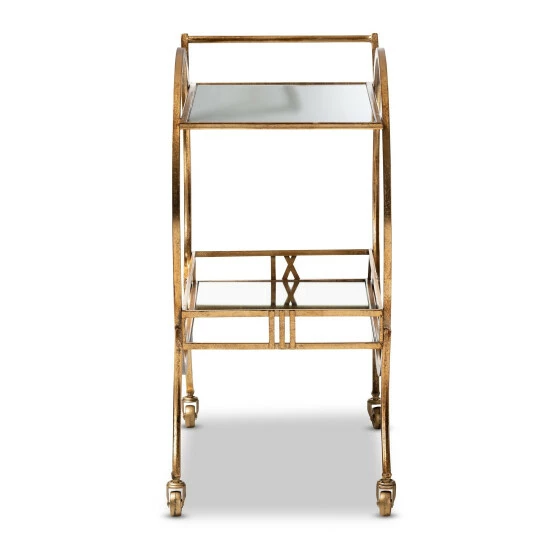 Cheap ๐คฉ Baxton Studio Contemporary Antique Gold 2-Tier Mobile Bar Cart ๐ฏ - Image 4