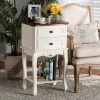 Best Sale 🤩 Baxton Studio Darla Classic And Traditional French White And Cherry Brown Finished Wood 2-Drawer End Table 🥰