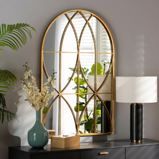 Discount ๐ Baxton Studio Celerina Modern Gold Finished Metal Accent Wall Mirror ๐