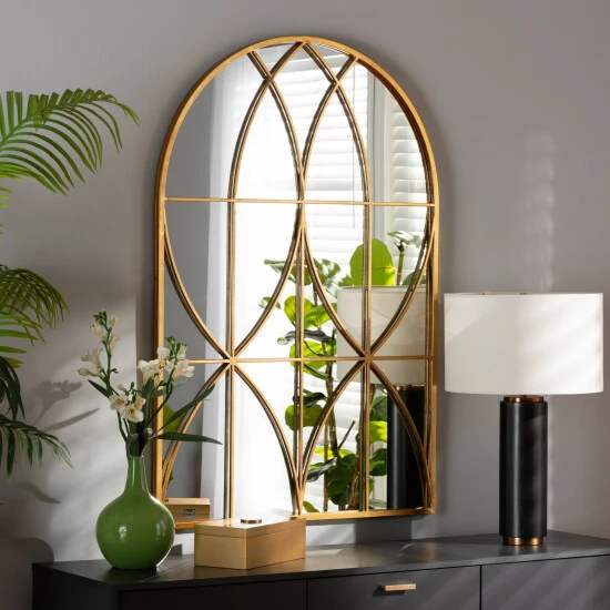 Discount ๐ Baxton Studio Celerina Modern Gold Finished Metal Accent Wall Mirror ๐ - Image 4