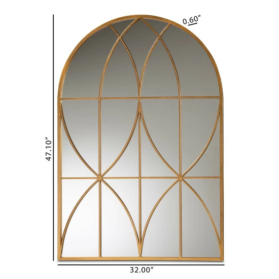 Discount ๐ Baxton Studio Celerina Modern Gold Finished Metal Accent Wall Mirror ๐ - Image 5