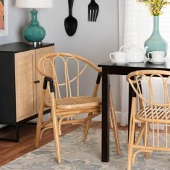 Best reviews of 🎉 Baxton Studio Cyntia Modern Bohemian Natural Brown Rattan Dining Chair ⌛
