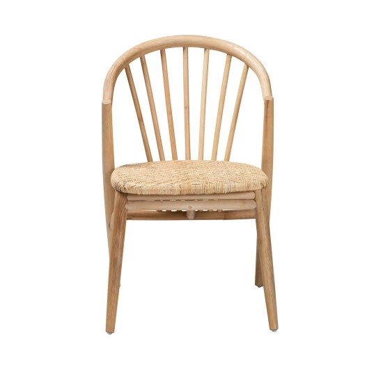 Cheap 💯 Baxton Studio Kobe Mid-Century Modern Natural Brown Finished Wood And Rattan Dining Chair 🤩 - Image 3