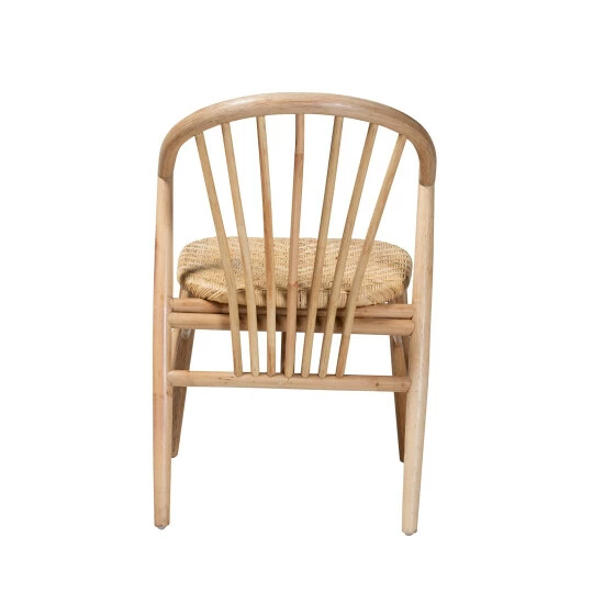 Cheap 💯 Baxton Studio Kobe Mid-Century Modern Natural Brown Finished Wood And Rattan Dining Chair 🤩 - Image 5