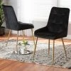 Best deal 🛒 Baxton Studio Gavino Modern Luxe And Glam Velvet Upholstered Dining Chair (Set Of 2) Blue ⭐