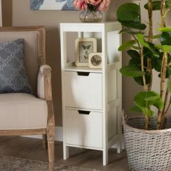 Best Pirce 👍 Baxton Studio Reuben Cottage And Farmhouse 2-Drawer Storage Cabinet 🔥