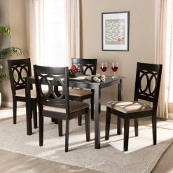 Budget 🎁 Baxton Studio Modern And Contemporary 5-Piece Dining Set Grey ⌛