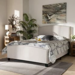 Brand new 💯 Baxton Studio Morgan Modern Transitional Fabric Upholstered Panel Bed Grey ❤️