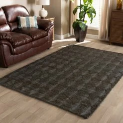 Flash Sale 🛒 Baxton Studio Burma Modern And Contemporary Dark Grey Hand-Knotted Hemp Area Rug - 5' X 8'/Surplus 😀