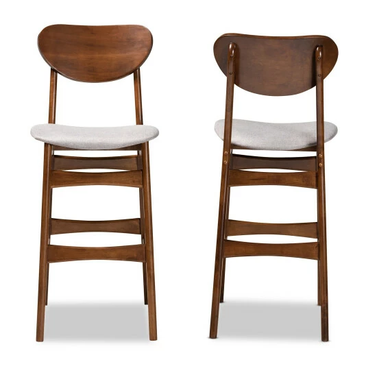 Best Sale ๐ฅ Baxton Studio Katya Mid-Century Modern 2-Piece Bar Stool Set Beige ๐ - Image 5