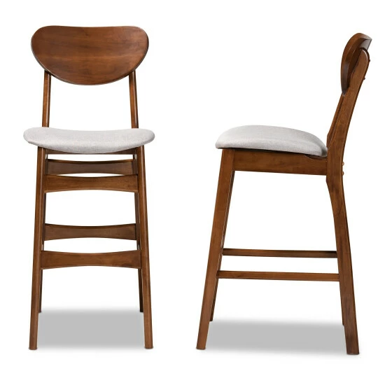 Best Sale ๐ฅ Baxton Studio Katya Mid-Century Modern 2-Piece Bar Stool Set Beige ๐ - Image 6