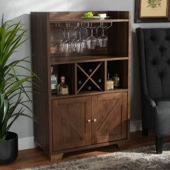 Brand new ๐ Baxton Studio Carrie Transitional Farmhouse Wine Storage Cabinet ๐