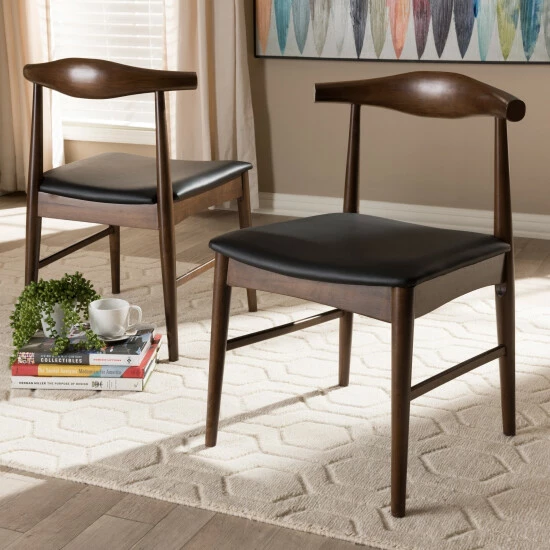 Deals ๐ Mid-Century Black Dining Chair 2-Piece Set By Baxton Studio โ