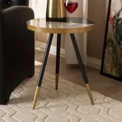 Best Sale 🔔 Baxton Studio Modern And Contemporary Round End Table Black 🤩