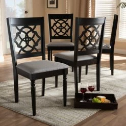 Top 10 🔔 Baxton Studio Modern And Contemporary Fabric 4-Piece Dining Chair Set Gray 👏