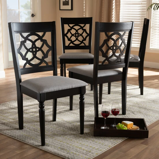 Top 10 π Baxton Studio Modern And Contemporary Fabric 4-Piece Dining Chair Set Gray π