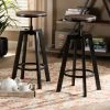 Buy 🎉 Baxton Studio Maritta Vintage Industrial Rustic 2PC Adjustable Swivel Bar Stool Set 🥰