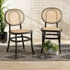 Cheapest 🌟 Baxton Studio Garold Mid-Century Modern Woven Rattan And Wood Dining Chair Set(2PC) Beige, Walnut Brown 🔥