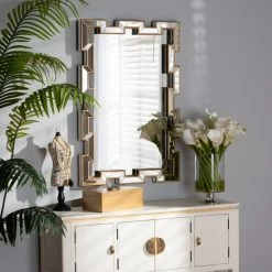 Best Sale 😉 Baxton Studio Tanis Modern And Contemporary Glam Rectangular Accent Wall Mirror - Bronze 👍