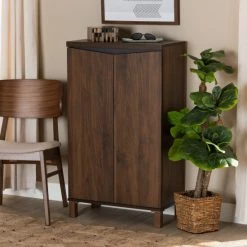 Best deal 👏 Baxton Studio Talon Modern And Contemporary 2-Door Wood Storage Cabinet-Walnut Brown 😍