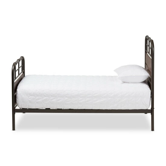 Coupon ๐ฅฐ Industrial Metal And Wood Twin Size Platform Bed By Baxton Studio ๐ - Image 4