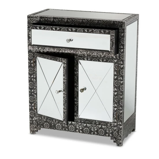 Cheapest 🎁 Baxton Studio Wycliff Glam Silver Finished Metal & Mirrored Glass Sideboard/ Buffet 🔥 - Image 3
