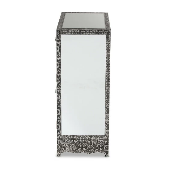 Cheapest 🎁 Baxton Studio Wycliff Glam Silver Finished Metal & Mirrored Glass Sideboard/ Buffet 🔥 - Image 5