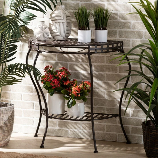 Brand new โญ Baxton Studio Laraine Modern And Contemporary Black Metal Outdoor Console Table ๐ฅ