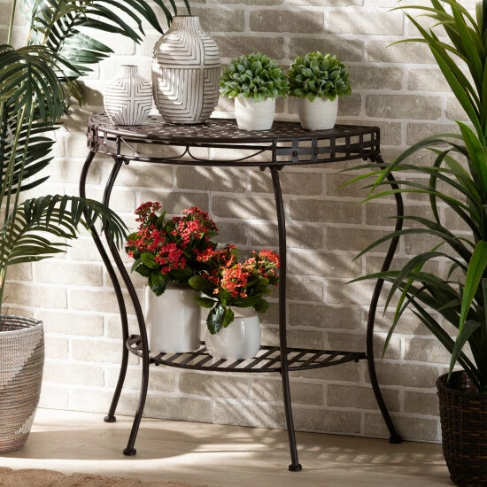 Brand new โญ Baxton Studio Laraine Modern And Contemporary Black Metal Outdoor Console Table ๐ฅ - Image 8