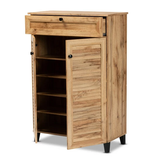 Hot Sale ๐ Baxton Studio Coolidge Modern & Contemporary 5-Shelf Wood ๐ Shoe Storage Cabinet โค๏ธ - Image 3
