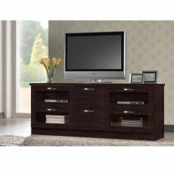 Best reviews of 😉 Baxton Studio Tippett 63-in. Dark Brown Wood TV Cabinet 🌟
