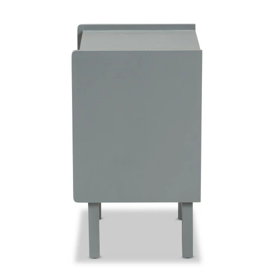 Best deal 🥰 Baxton Studio Waller Mid-Century Modern Natural Rattan And Grey Finished Wood 2-Drawer End Table 🥰 - Image 5