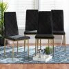 Buy ⭐ Baxton Studio Blaise Modern Luxe And Glam 4-Piece Velvet And Metal Dining Chair Set Grey 👏
