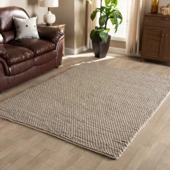 Best reviews of ✨ Baxton Studio Colemar Modern And Contemporary Handwoven Wool Dori Blend Area Rug - 5' X 8'/Surplus Brown 🥰