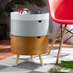 Best deal 🥰 Baxton Studio Elison Mid-Century Modern Multi Color 3-Tier Wood End Table 🤩