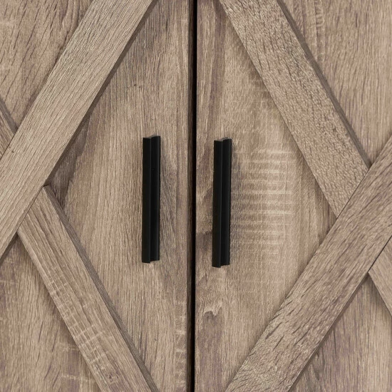 Budget 👏 Baxton Studio Wayne Oak Brown Finished Wood 2-Door 👟 Shoe Storage Cabinet 👍 - Image 7