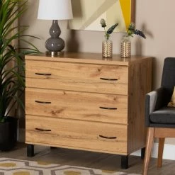Budget 💯 Baxton Studio Maison Modern And Contemporary 3-Drawer Wood Storage Chest 🔔